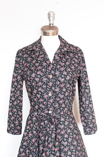 Vintage 1950s inspired shirt dress, size 4 (euro 36). Handmade dress. Ready to ship