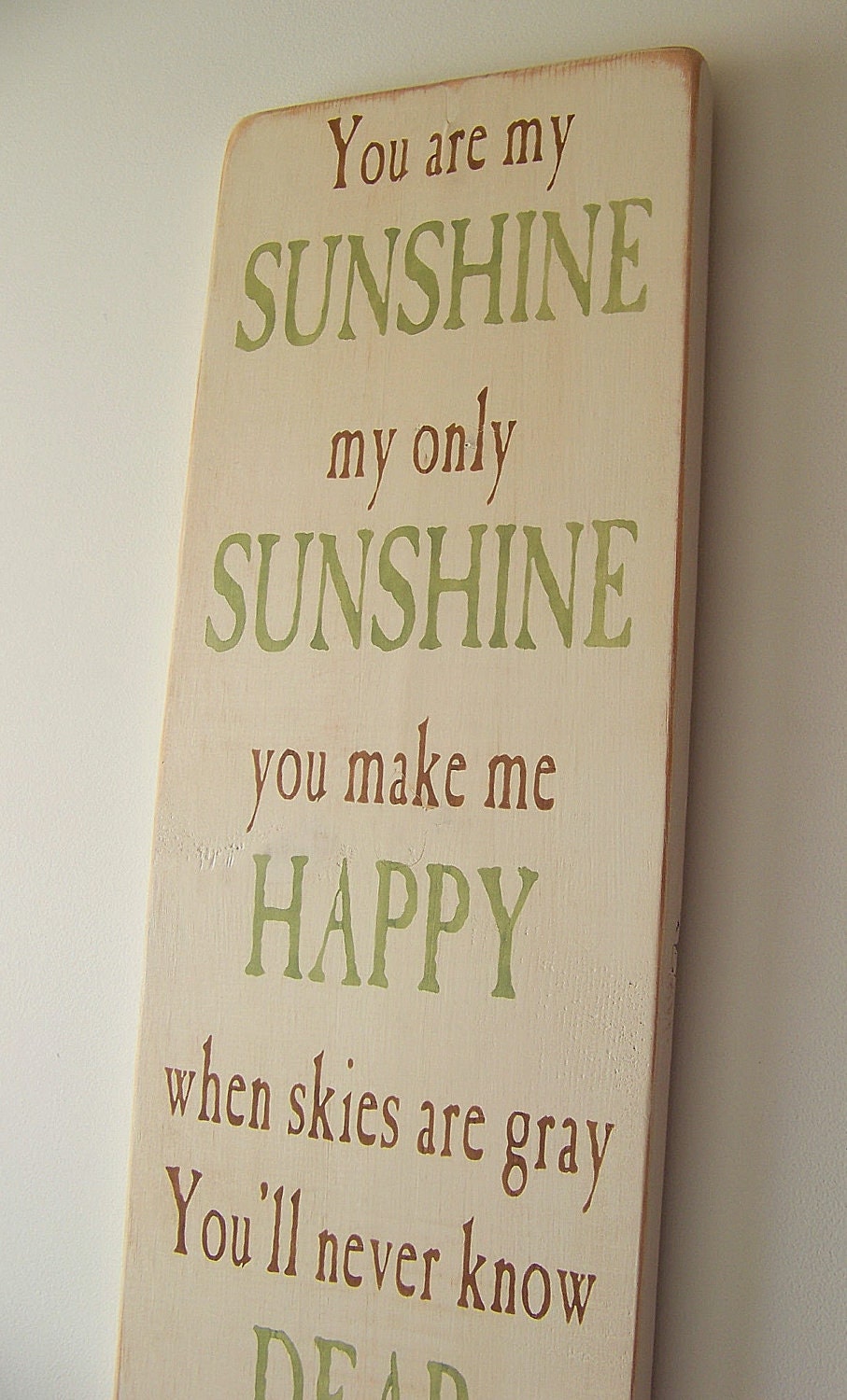 You Are My Sunshine Large Wood Sign Distressed Finish