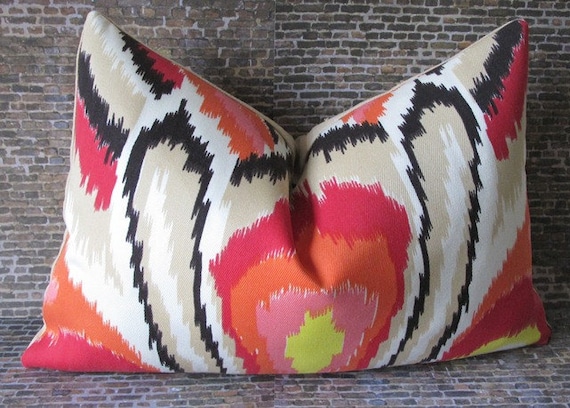 Trina Turk Designer Lumbar Pillow Cover - Peacock Punch 12 x 16, 12 x 18