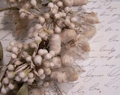 Wonderful Vintage French Bridal Wreath with Cotton Berries - 19th Century
