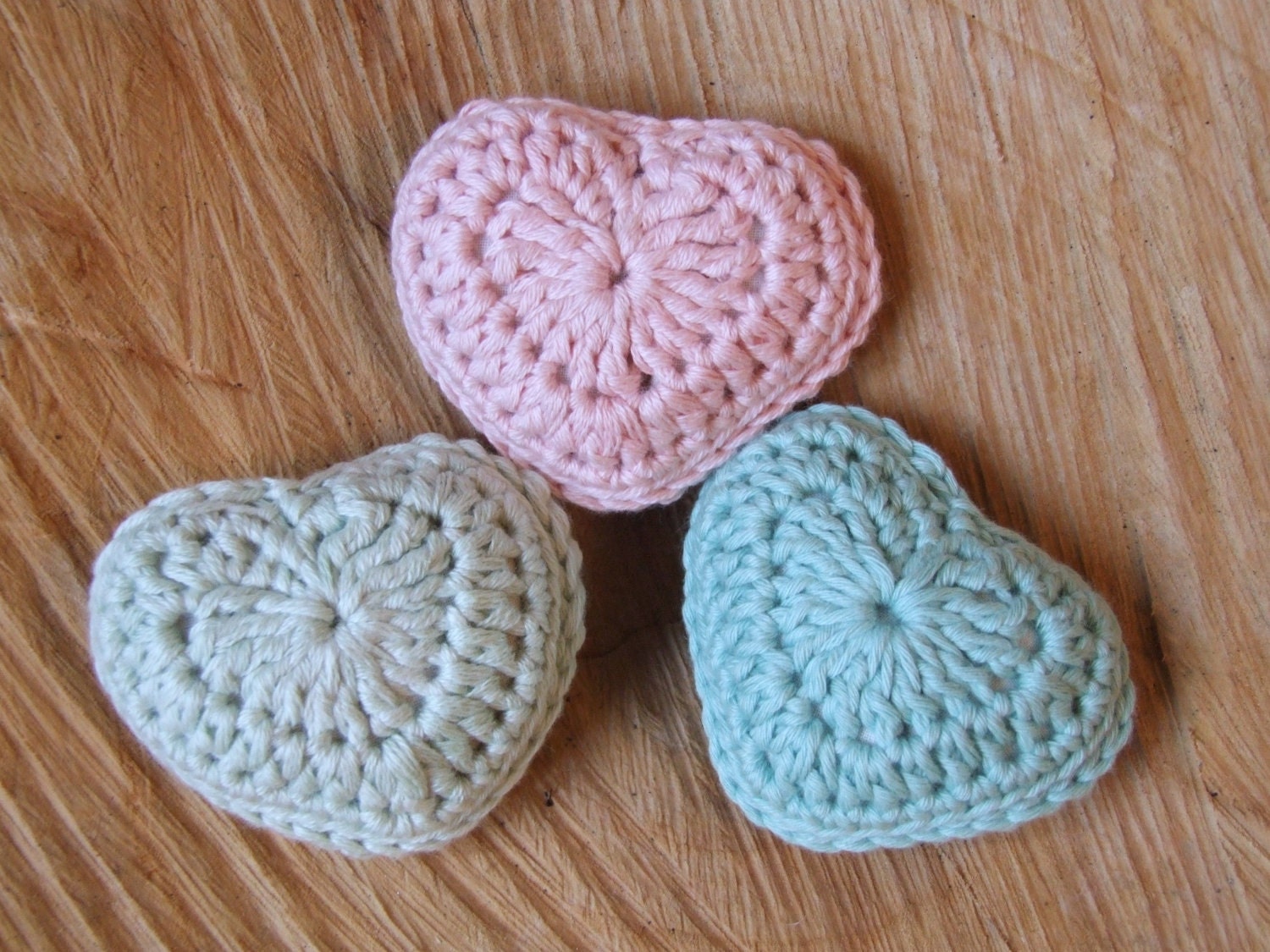 crochet heart with lavender choice of colours