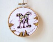 letter M embroidery hoop