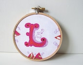 letter L embroidery hoop