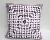 crochet granny square cushion cover organic cotton