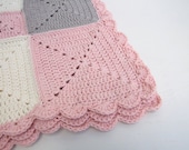 crochet baby blanket pink organic cotton