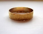 Wide Band Ring Hammered 14K Gold Filled