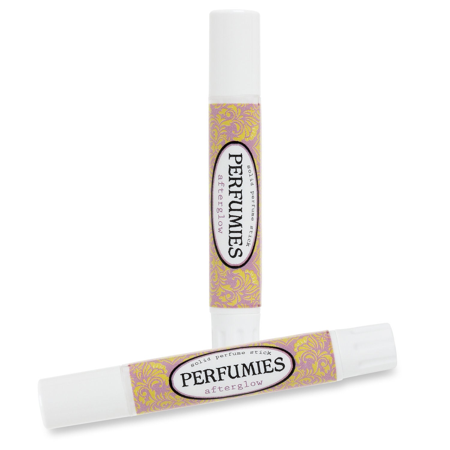 Solid Perfume Stick - AFTERGLOW: Handmade Travel Size Fragrance - All Natural Coconut Oil Beeswax Base - sandalwood, amber, musk and vanilla