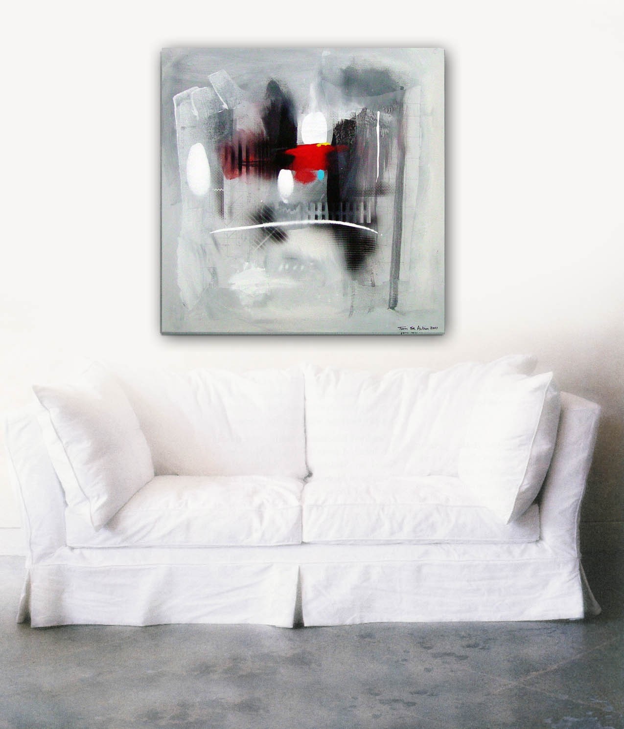 Abstract  modern art  large 33"x33" St.  Aubin