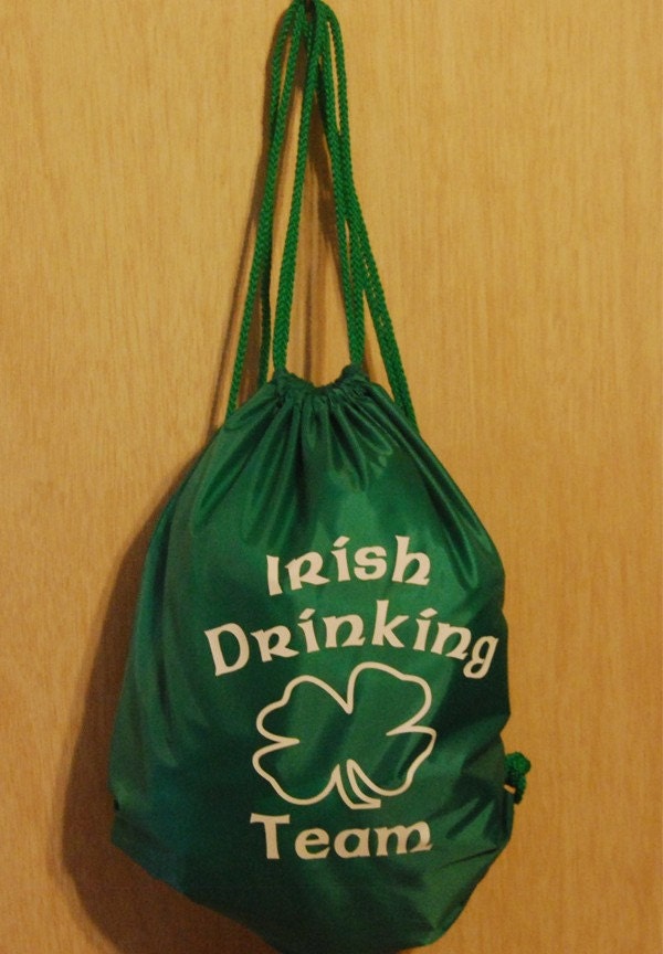 Irish Drinking Team Kelly green nylong sports bag backpack