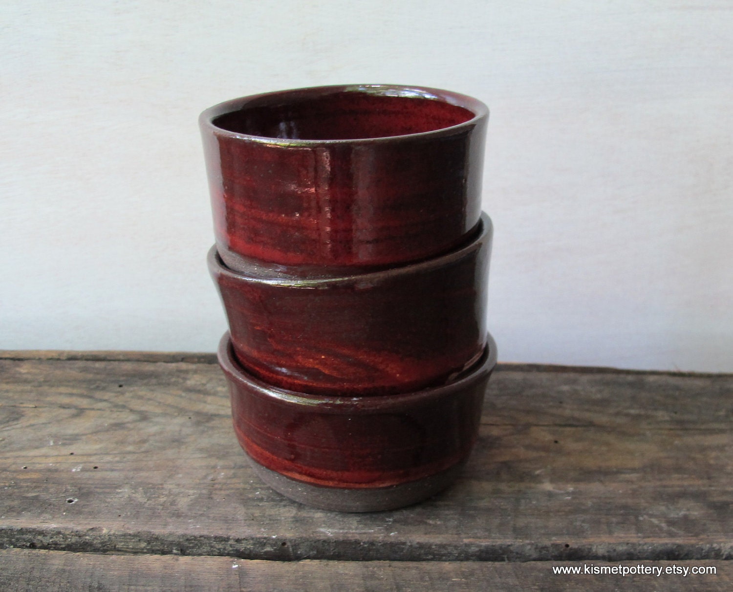 Ceramic Ramekins // Handmade Pottery Prep Bowls - Set of 3
