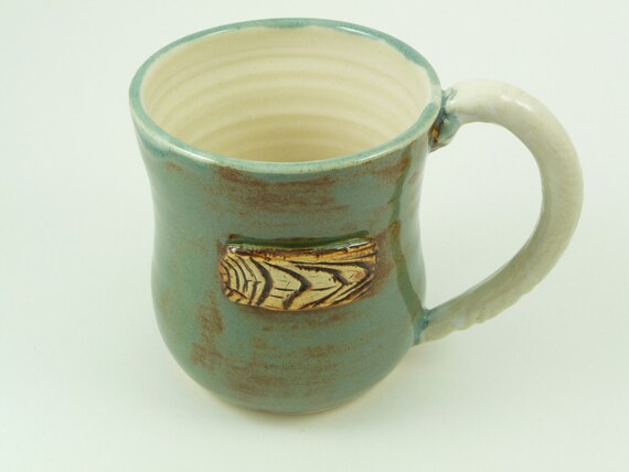 Ceramic Coffe Mug // Handmade Pottery Mug // Emerald Green