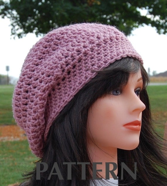 Adult slouchy hat crochet pattern