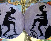 Pixie Silhoutte Handpainted Canvas Earrings