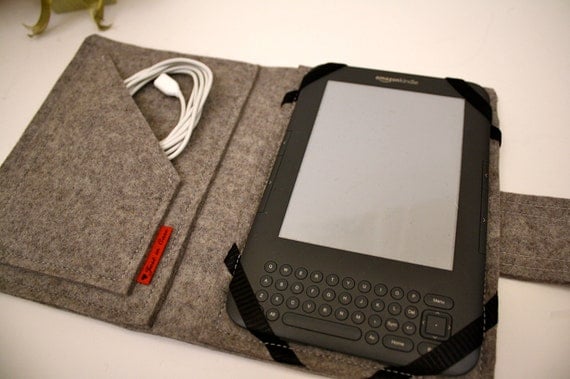 Kindle, Kindle Touch, Kindle 3, Kindle Fire Book Case Wool Felt in Granite