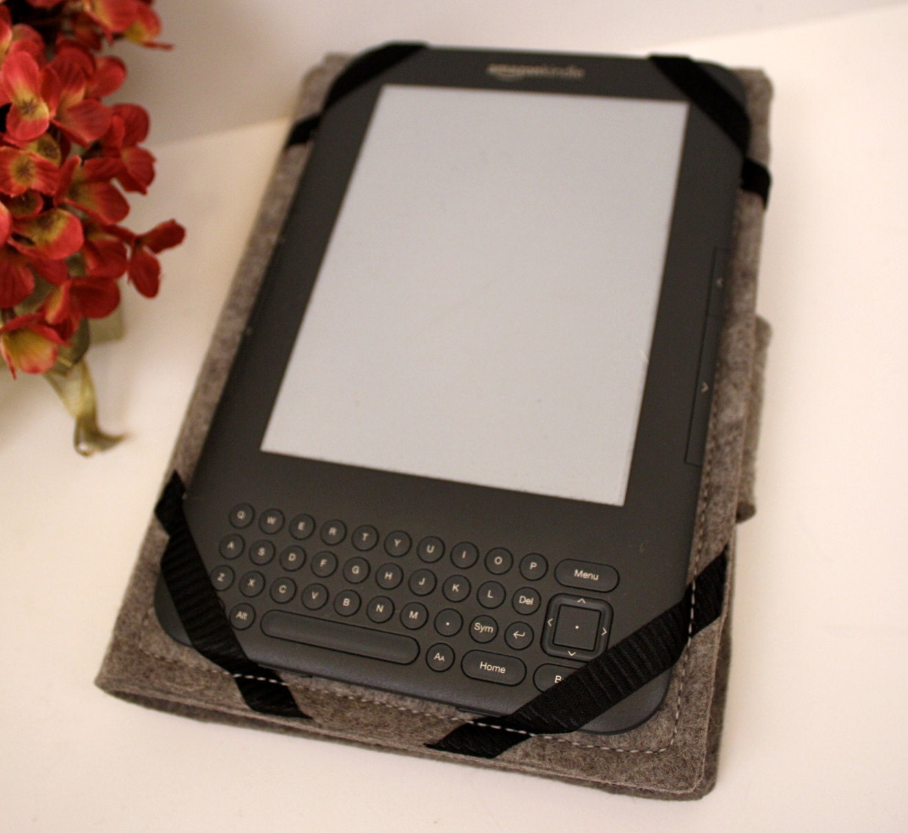 Kindle, Kindle Touch, Kindle 3, Kindle Fire Book Case Wool Felt in Granite