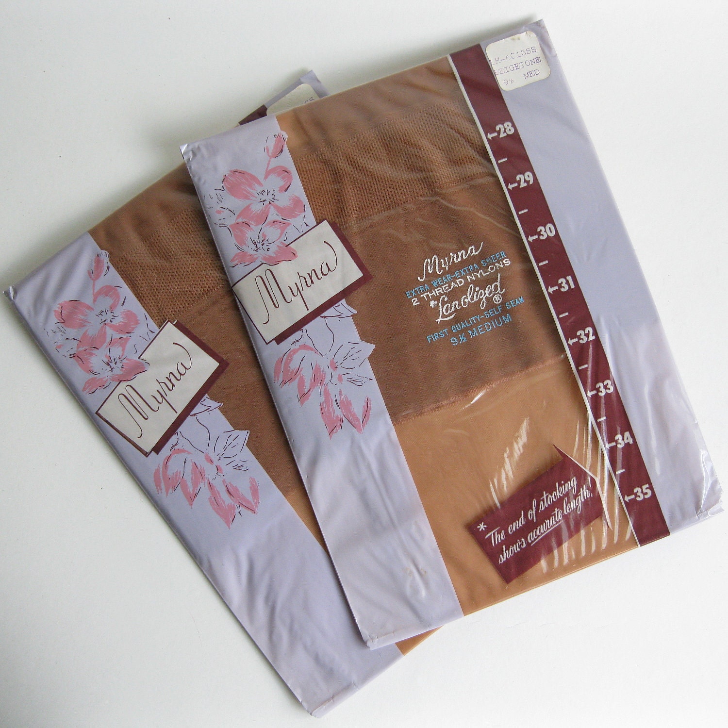 Vintage Lingerie Seamed Stockings Nylons 1950s Bridal Fashions 2 Pair NOS in Box