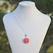 Coral Red Rose and Turquoise Classic and Simple Summer Necklace Jewelry Gift for Her. Free Shipping.
