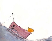 dog in a boat