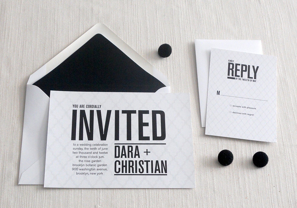 Modern Black and White Wedding Invitation (sample)
