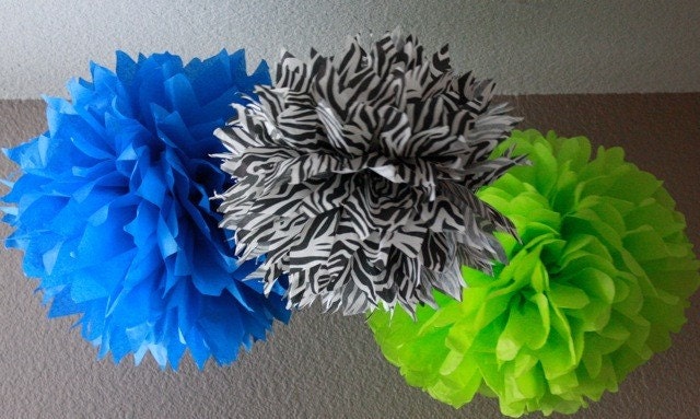 10 Tissue Poms - Your Color Choice- SALE - Wedding - shower - Birthday - Graduation - Decoration