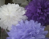Paper Pom Poms - 10 Tissue Poms - Your Color Choice- SALE - Fancy Nancy Party - Tinkerbell Party