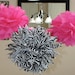 Zebra and Hot Pink Paper Pom Poms -Set of 3- Your Color Choice - Birthday Party - Bachelorette decorations - Shower Decor - Kids room