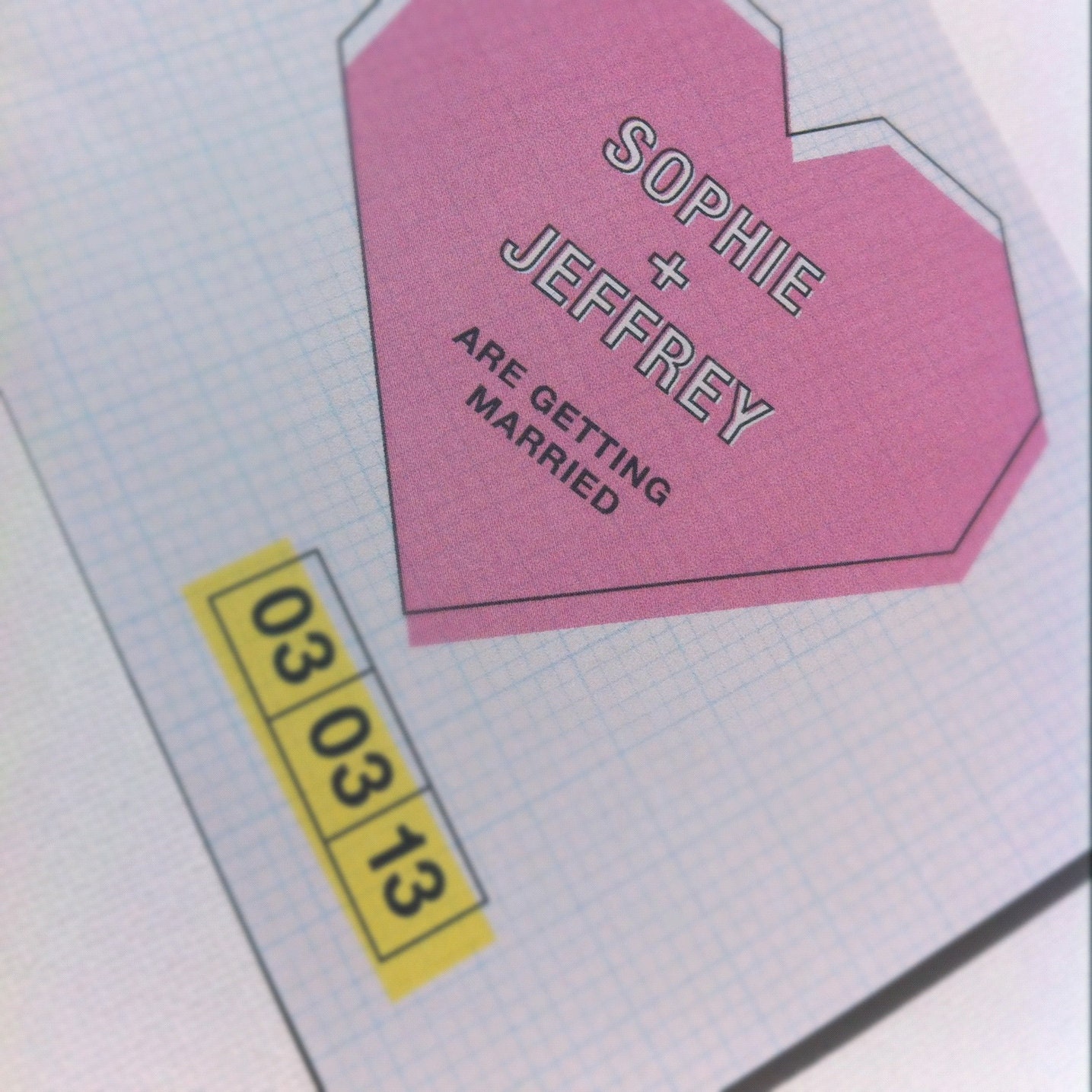 Personalized Wedding Invitation Suite Playfull Graph Paper