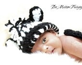 Baby Zebra Set, Cuddle Critter Cape Set, Zebra, Black, White, BABY PHOTO PROP, Ready to Ship, Newborn Photo Prop, 0 to 3 months