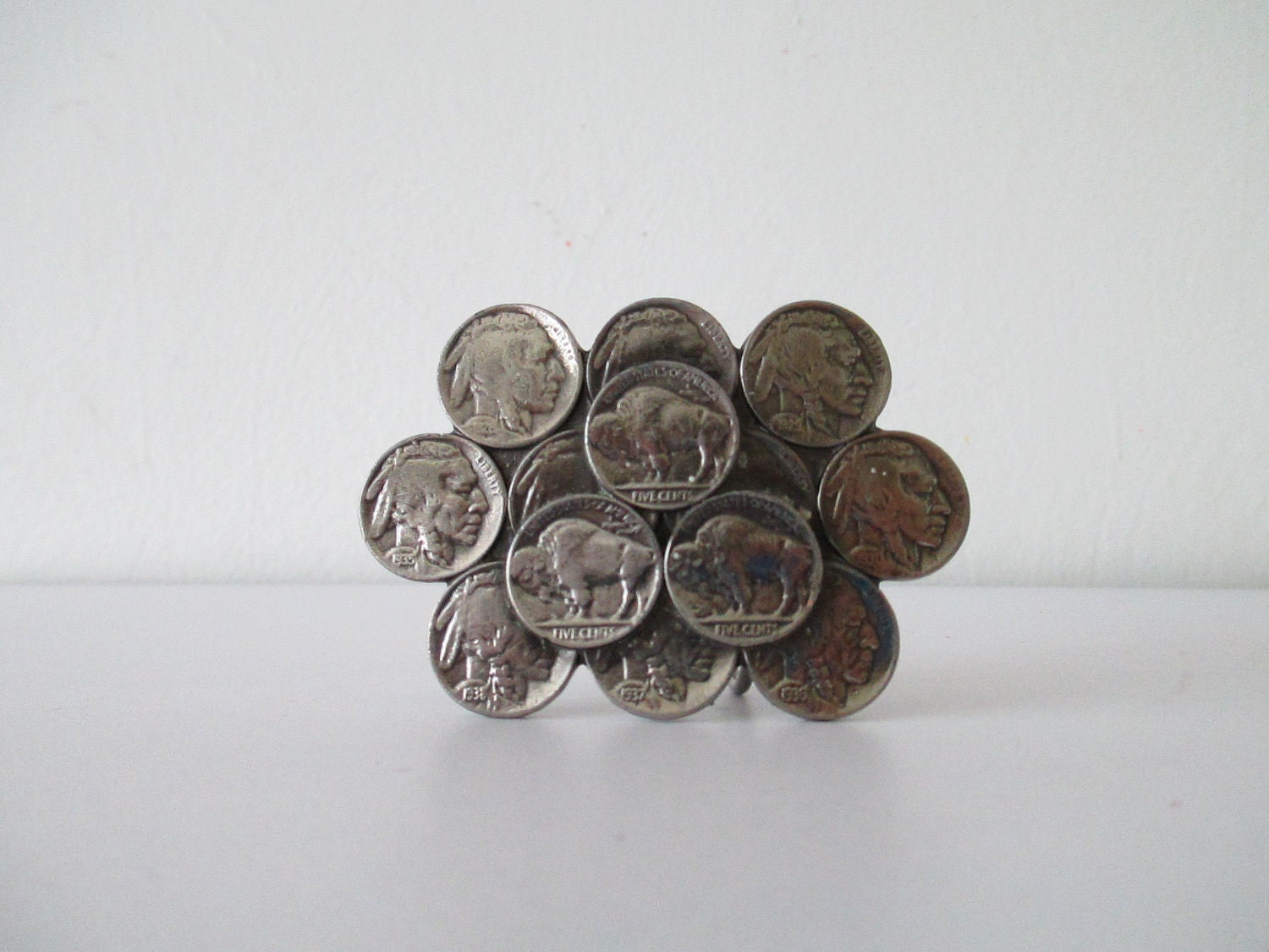 Blue Bayou Brass 80's faux Indian Head Nickel belt buckle