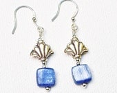 Blue Kyanite and Silver Dangle Earrings