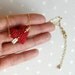 Mother's day Necklace crochet red heart and gold arrow.. Wedding necklace
