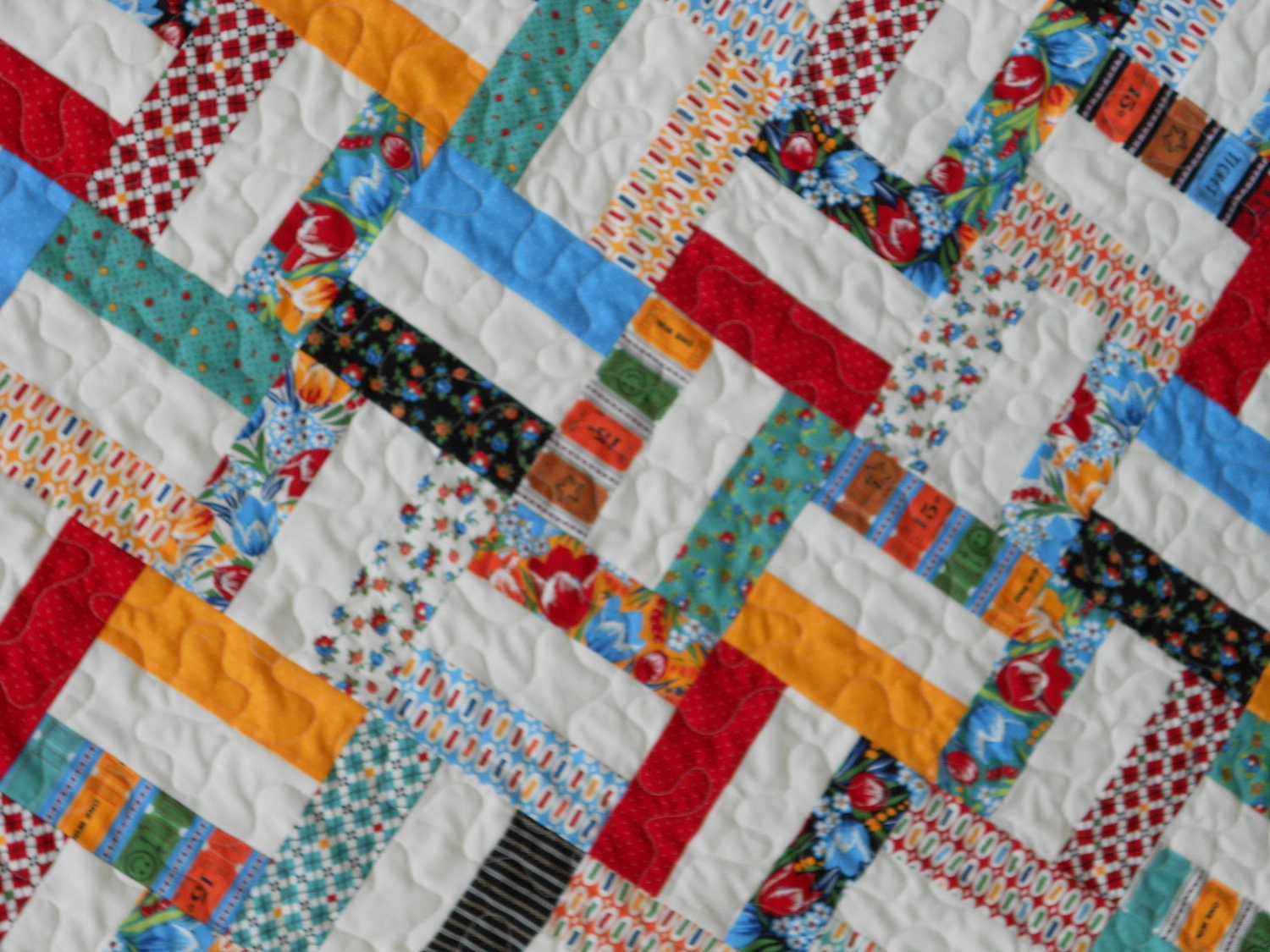 25% Off Coupon Code - Jelly Roll Quilt Pattern : Pickup Sticks - Baby and Throw Sizes - QUICK & EASY