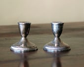 Antique Sterling Silver Candle Holders // Weighted - 86home