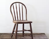 Antique Wood Spindle Chair // Painted Wood Chair