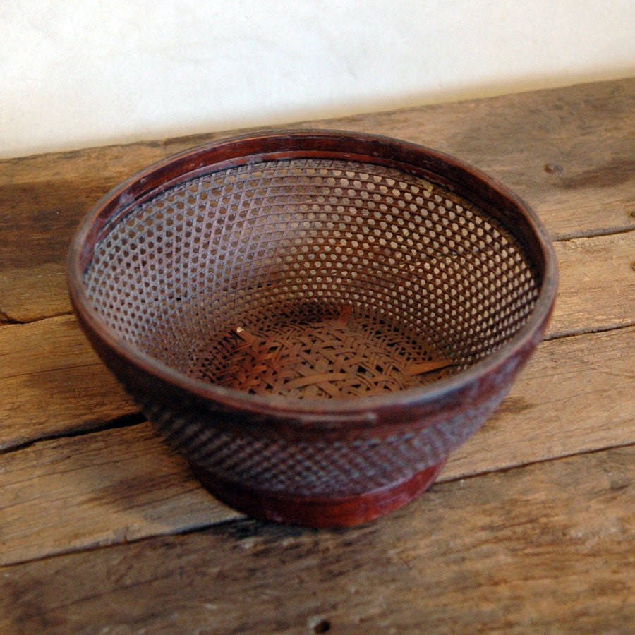Antique Indonesian Bowl // Cane
