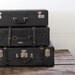 Black Leather Luggage // Antique Leather Suitcase