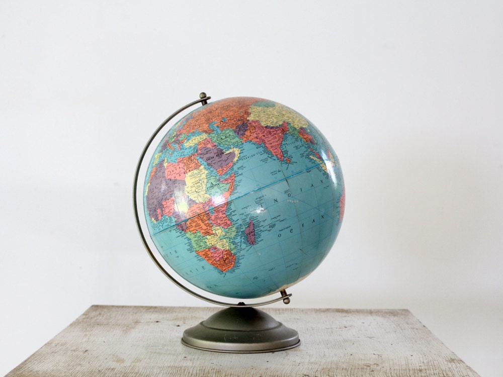 Mid Century World Globe // 1950s Repogle World Globe