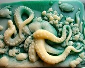 SOAP, Octopus, Garden Soap, Emerald Green, Scented in Sea Breeze, Moisturizing, Vegetable Based - thecharmingfrog
