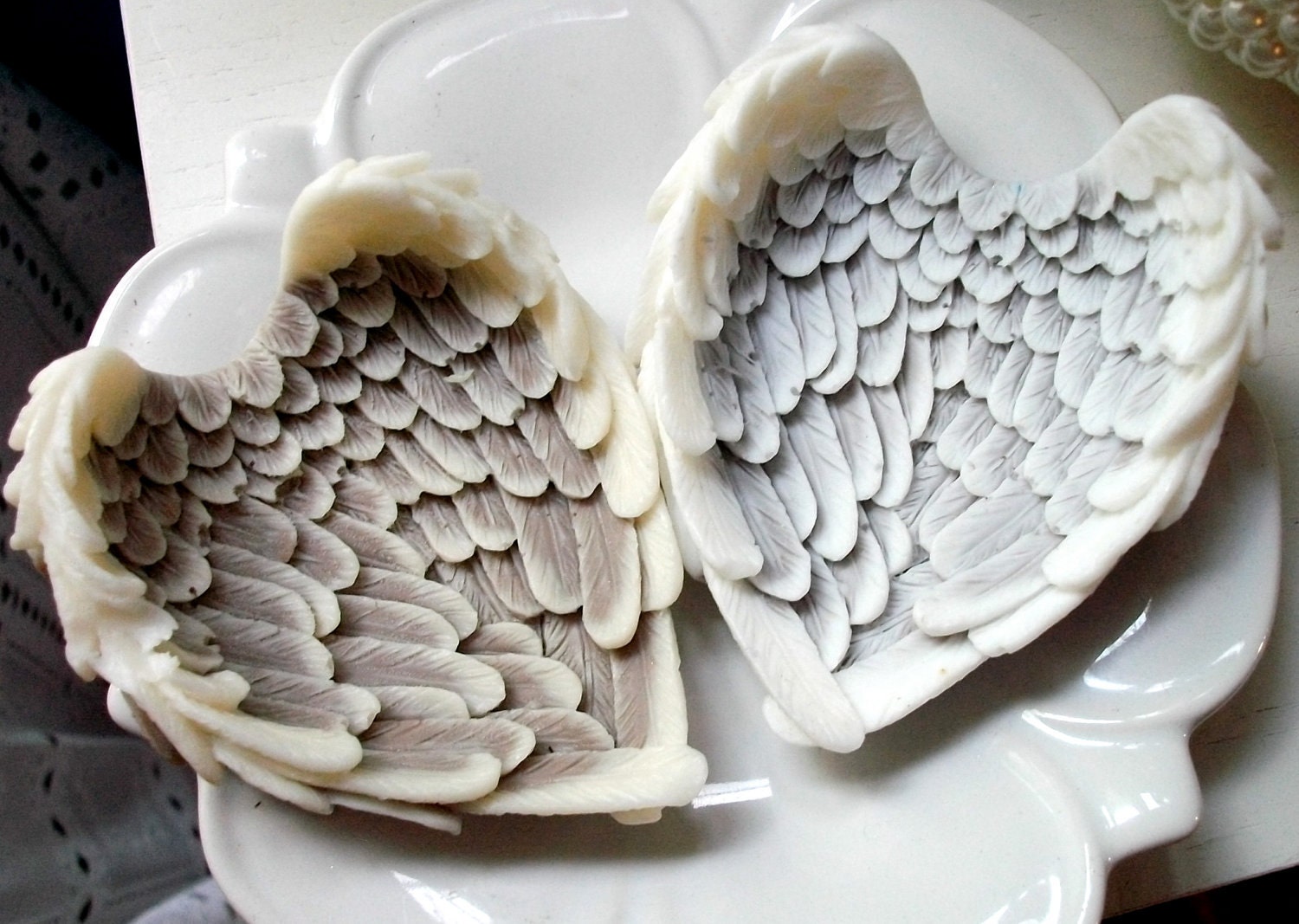 ANGEL WING SOAP, Hearts in Flight Soap Set, Scented in White Jasmine, Vegetable Based, Handmade