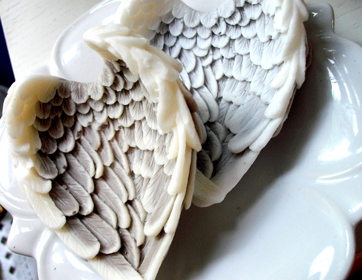 ANGEL WING SOAP, Hearts in Flight Soap Set, Scented in White Jasmine, Vegetable Based, Handmade