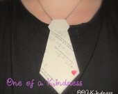 Origami Necktie Necklaces from old text books - math, literature, & otters