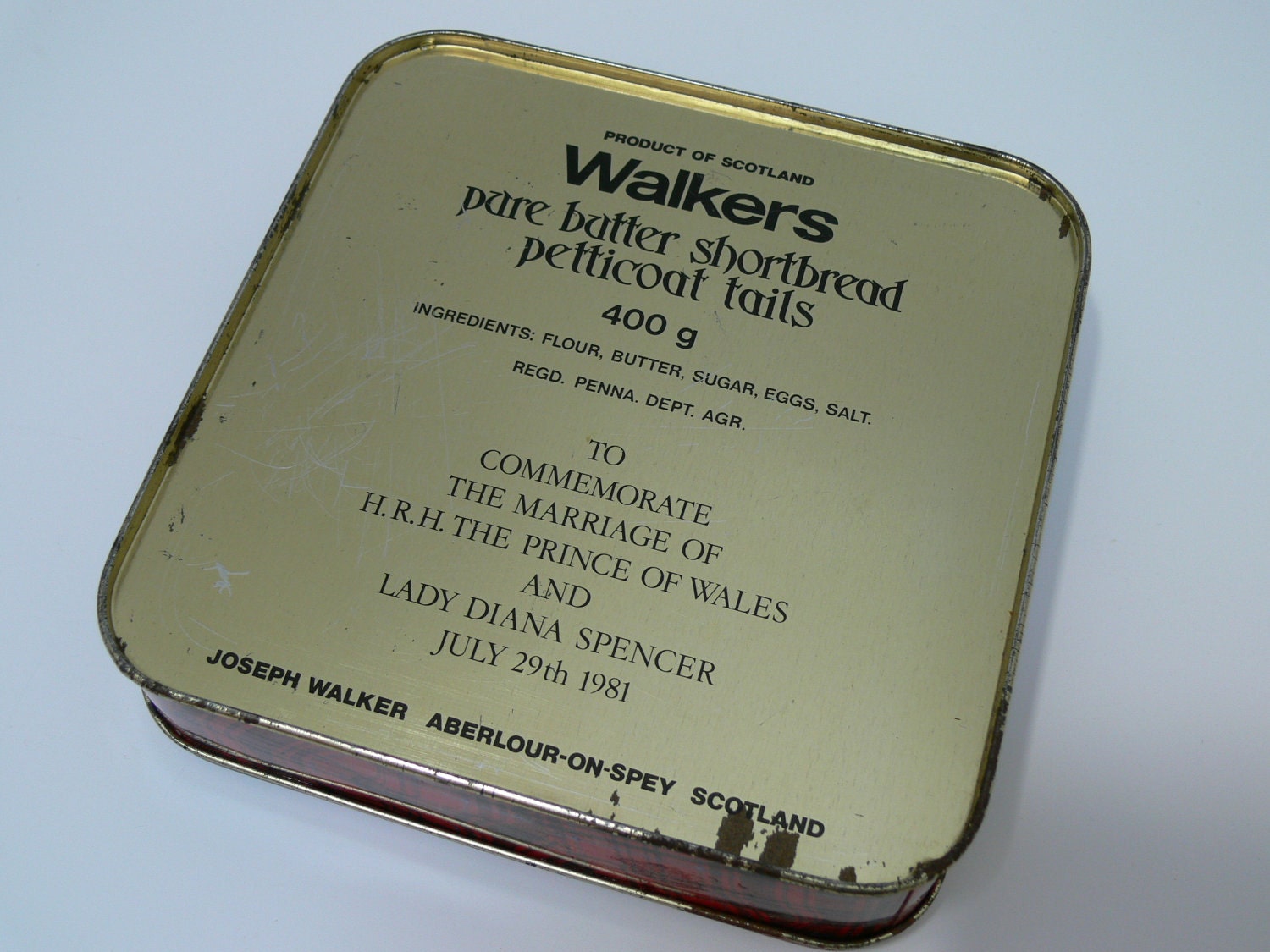 Charles & Diana Tin - Vintage Wedding Commemorative - British Royalty - Container