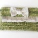 Green Clutch with satin bow and ruffles with removable light-wheight chain