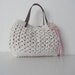 new season bag-white summer bag- Handbag Celebrity Style With Genuine Leather Straps / Handles shoulder bag-crochet bag-hand made