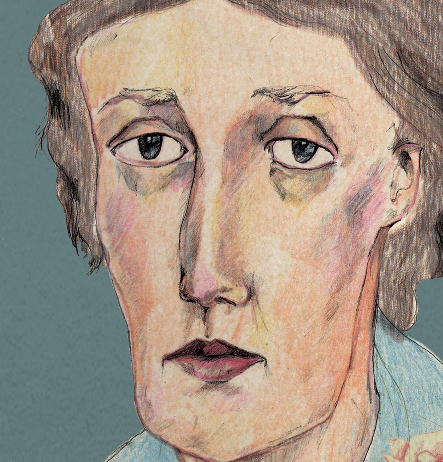 Virginia Woolf Portrait Limited Edition A4 Giclee Print by Bett Norris.