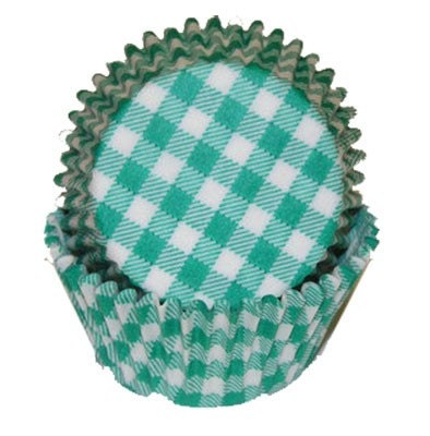 Aqua Teal Gingham Cupcake Liners, Baking Cups (50 Count)