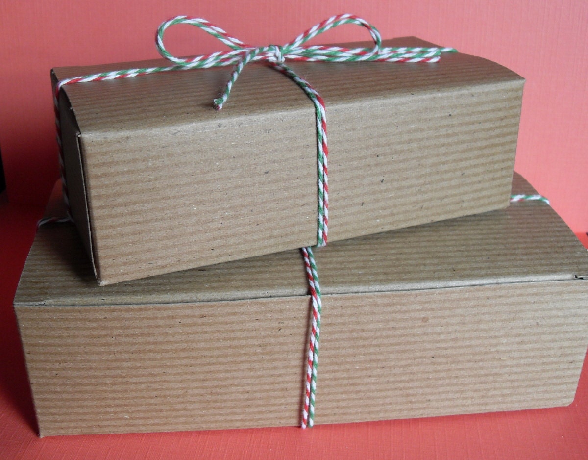 Kraft Striped Candy Boxes - Set of 36- Half Pound Candy Boxes for Party Favors, Candy and Treats