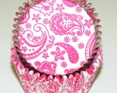 Pink Paisley Cupcake Liners, Baking Cups - Professional Grade, Greaseproof - 50 Count