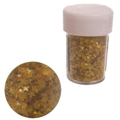 Edible Gold Stars Glitter Sprinkles for Cupcake, Cake, Cookie and Cakepop Decorating - (4.5g) Jar