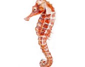 Sea horse Original Watercolor painting fine art artwork wall home decor ocean sea animal illustration 11x14